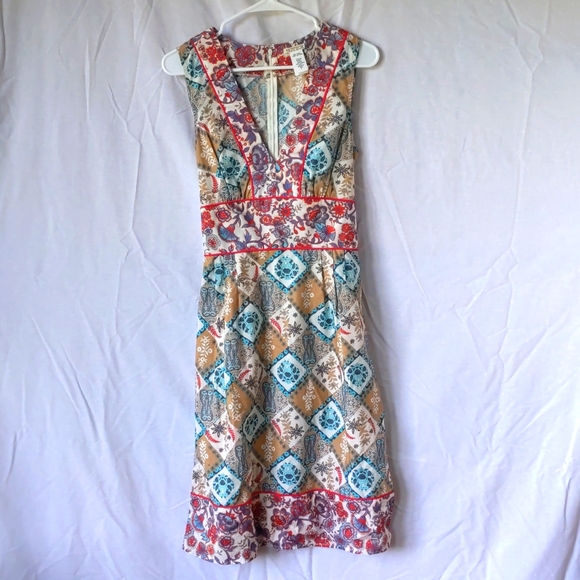 🌺3/$15 Notice Floral & Geometric-Design Sleeveless Dress - Picture 1 of 6